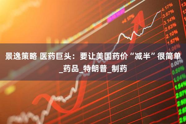 景逸策略 医药巨头：要让美国药价“减半”很简单_药品_特朗普_制药
